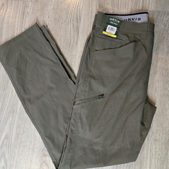 Orvis Other - Orvis Trek Outdoor Stretch Water Repellent Pants Mens 32x32 Green NWT Zip Pocket